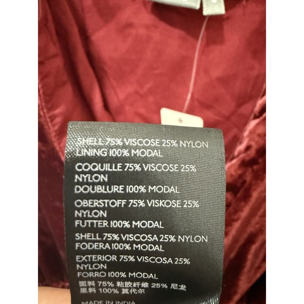 NWT Anthropologie Somerset Maxi Women Dress Velvet Edition Wine Size M - Picture 8 of 10